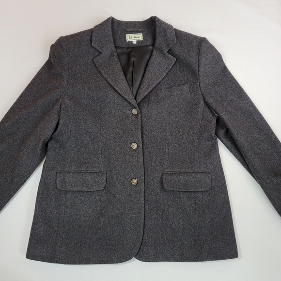 L L Bean Wool Cashmere Womens Blazer Jacket Sz 12 - Picture 3 of 15